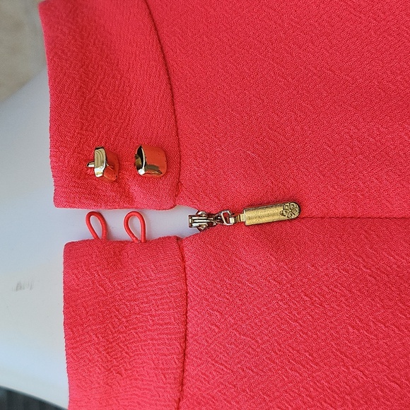 Trina Turk Vibrant Coral Cold Shoulder Ruffle Mini Dress M - Picture 6 of 10